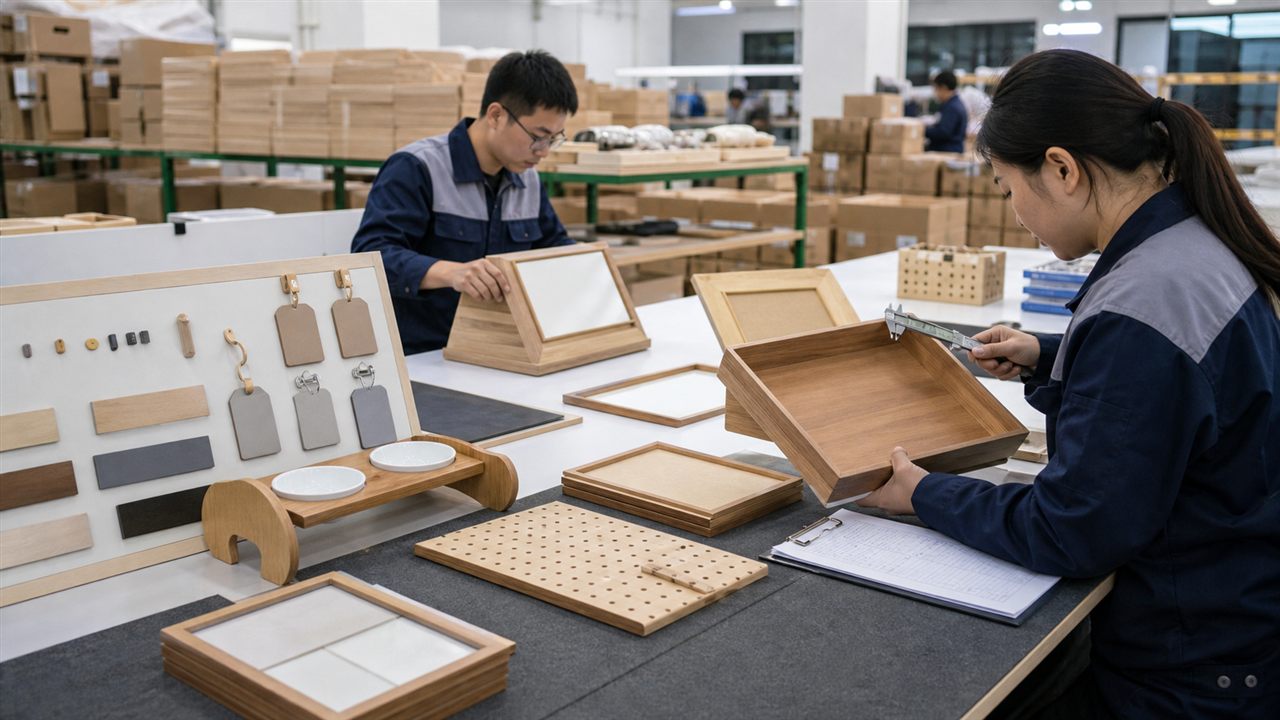 Approved wooden product samples used for comparison