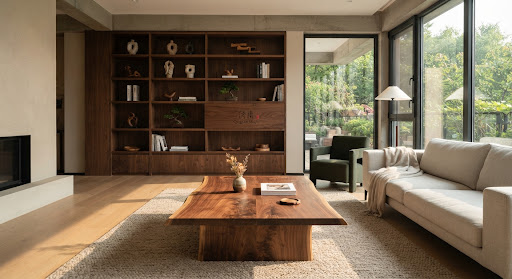 Custom wooden homeware displayed in a modern living interior