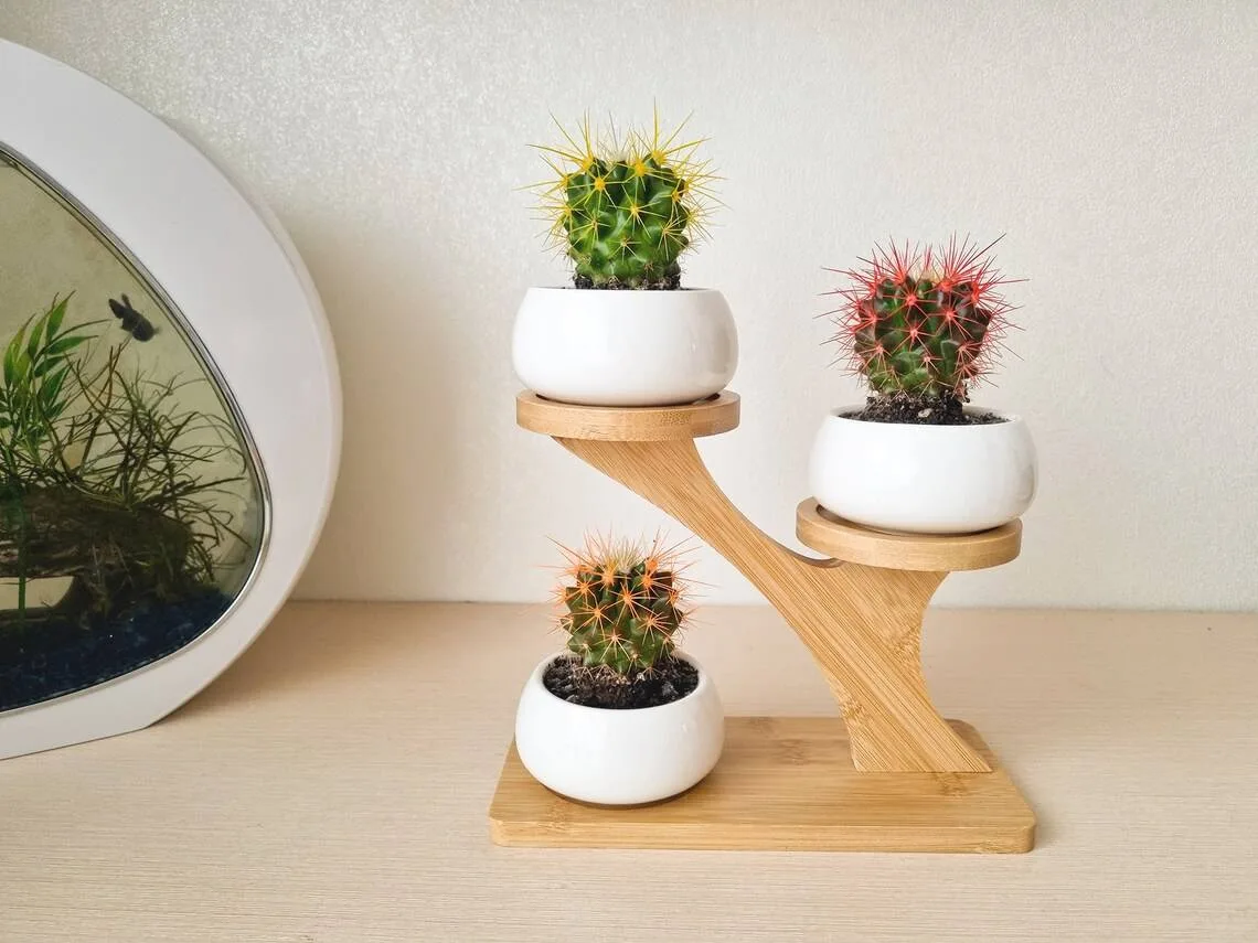Custom Wooden Plant Stand gallery image 2