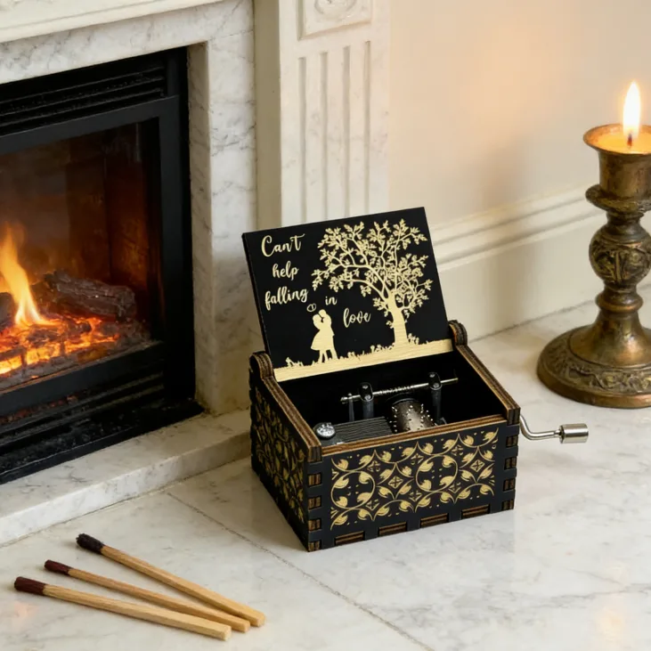 Engraved Wooden Music Box (30s Tune) product view 3