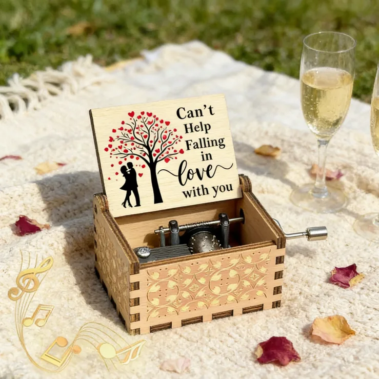 Engraved Wooden Music Box (30s Tune) product view 5