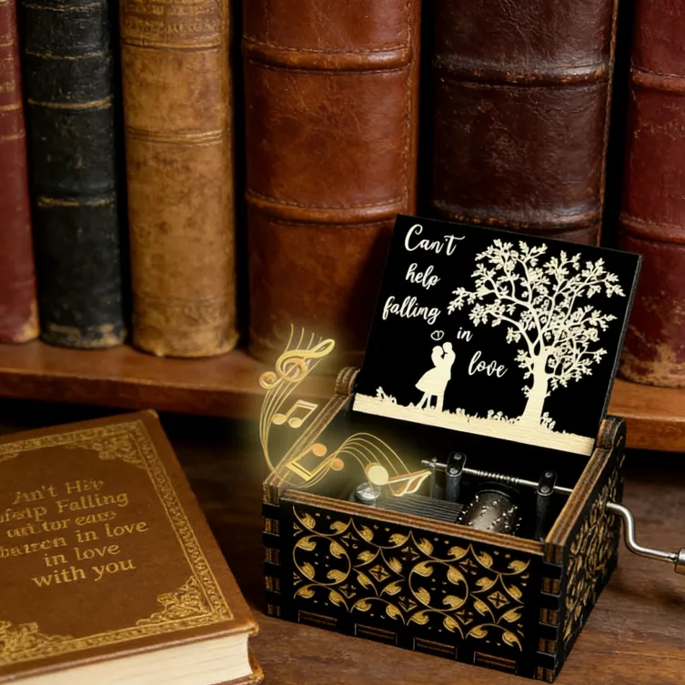 Engraved Wooden Music Box (30s Tune) product view 6