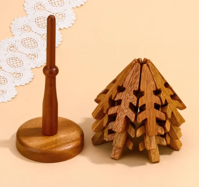 FSC Acacia Wood Tree-Shaped Trivet Set wholesale product