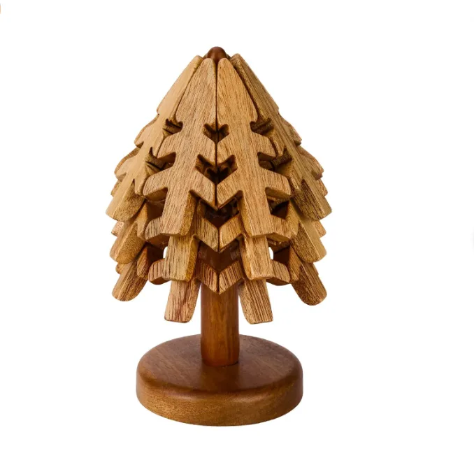 FSC Acacia Wood Tree-Shaped Trivet Set gallery image 6