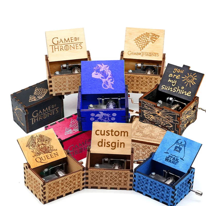 Custom Laser-Engraved Wooden Music Box gallery image 3
