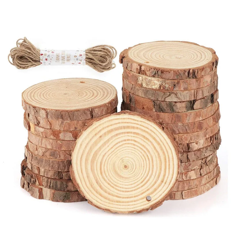 Custom Round Rustic Wooden Christmas Ornament gallery image 2