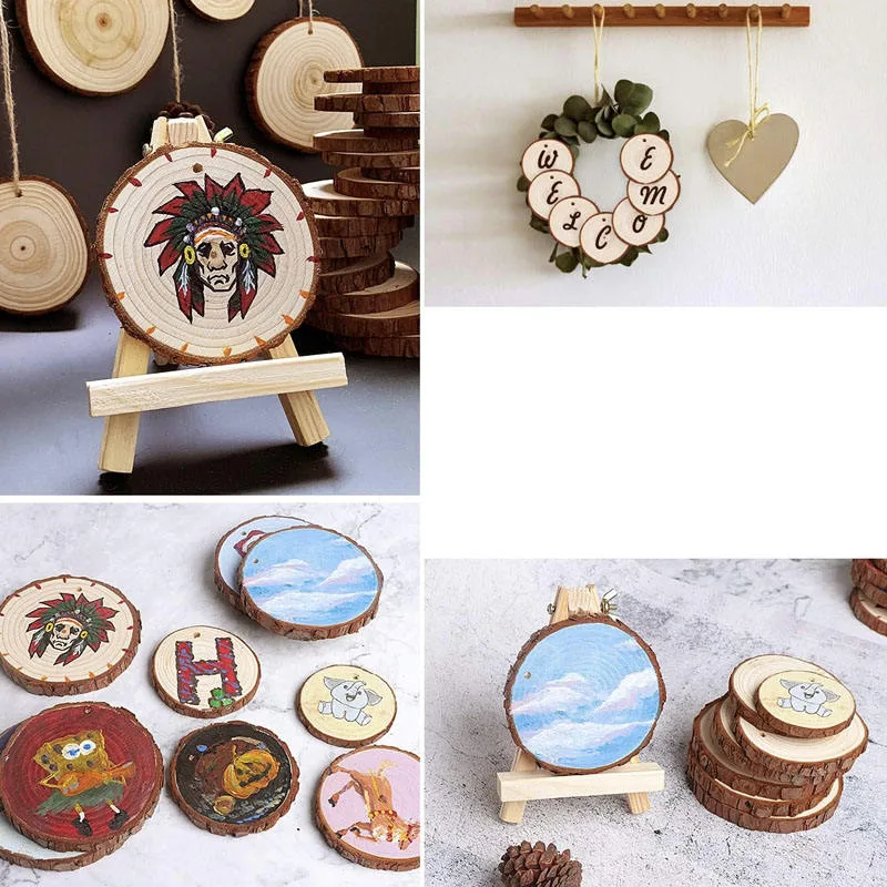 Custom Round Rustic Wooden Christmas Ornament gallery image 3