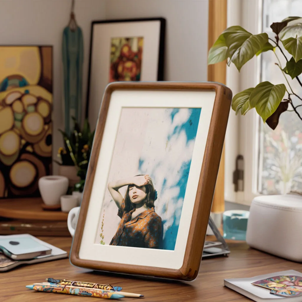 Walnut Wood Photo Frame with Brass Accent (4x6) gallery image 3
