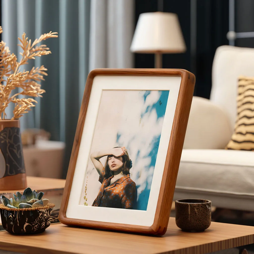 Walnut Wood Photo Frame with Brass Accent (4x6) gallery image 4