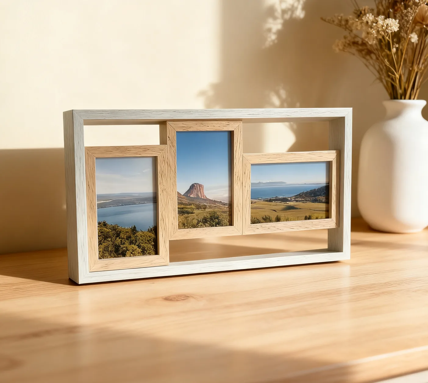 Wooden 3-Opening Collage Photo Frame gallery image 2