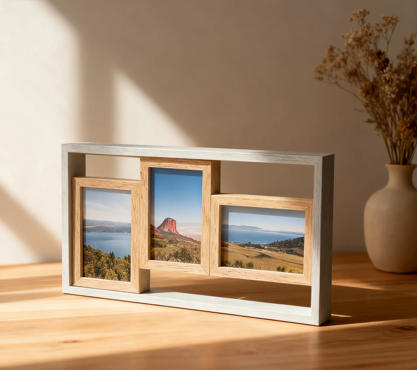 Wooden 3-Opening Collage Photo Frame gallery image 3