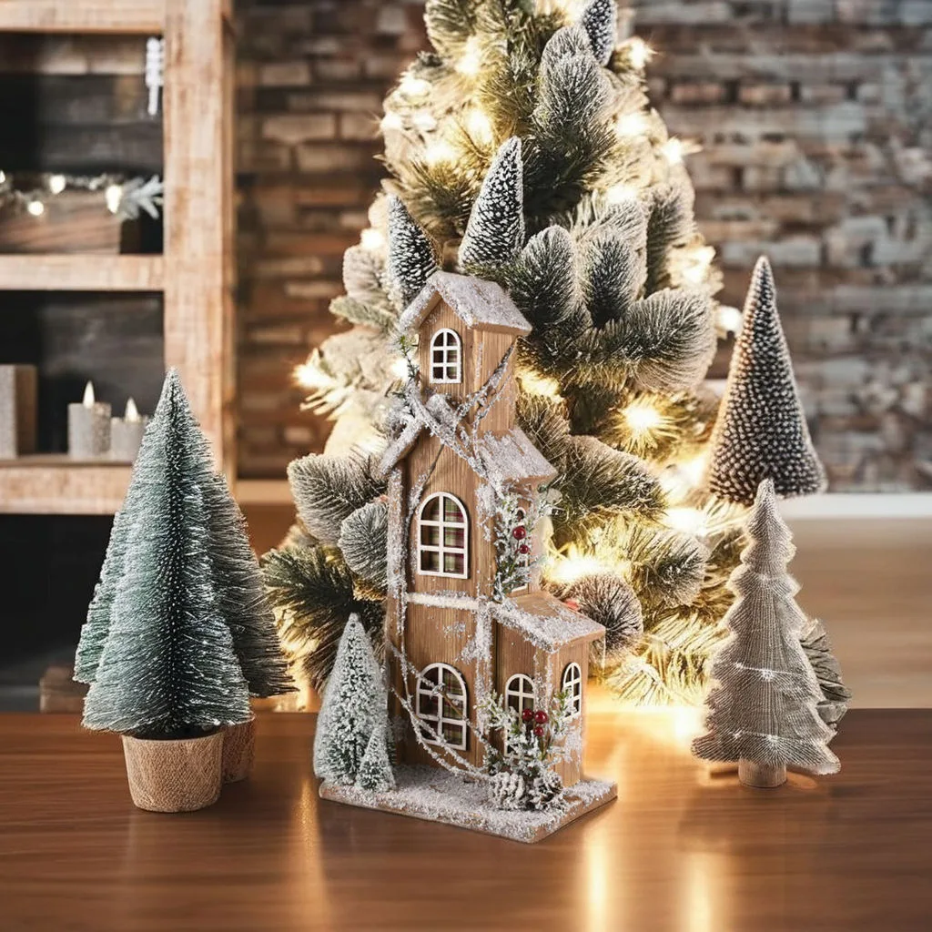 factory-produced Wooden Christmas Village House gallery image 3