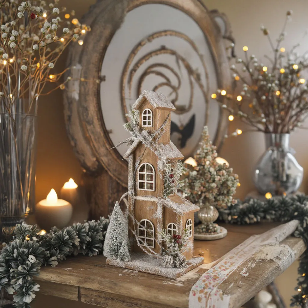 factory-produced Wooden Christmas Village House gallery image 5