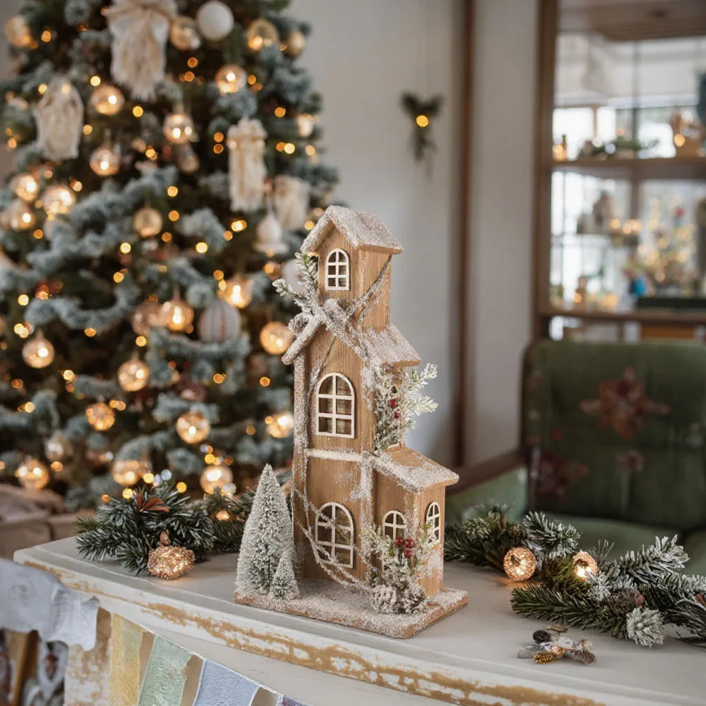 factory-produced Wooden Christmas Village House gallery image 6