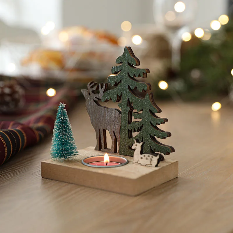Wooden House Christmas Candle Holder gallery image 2
