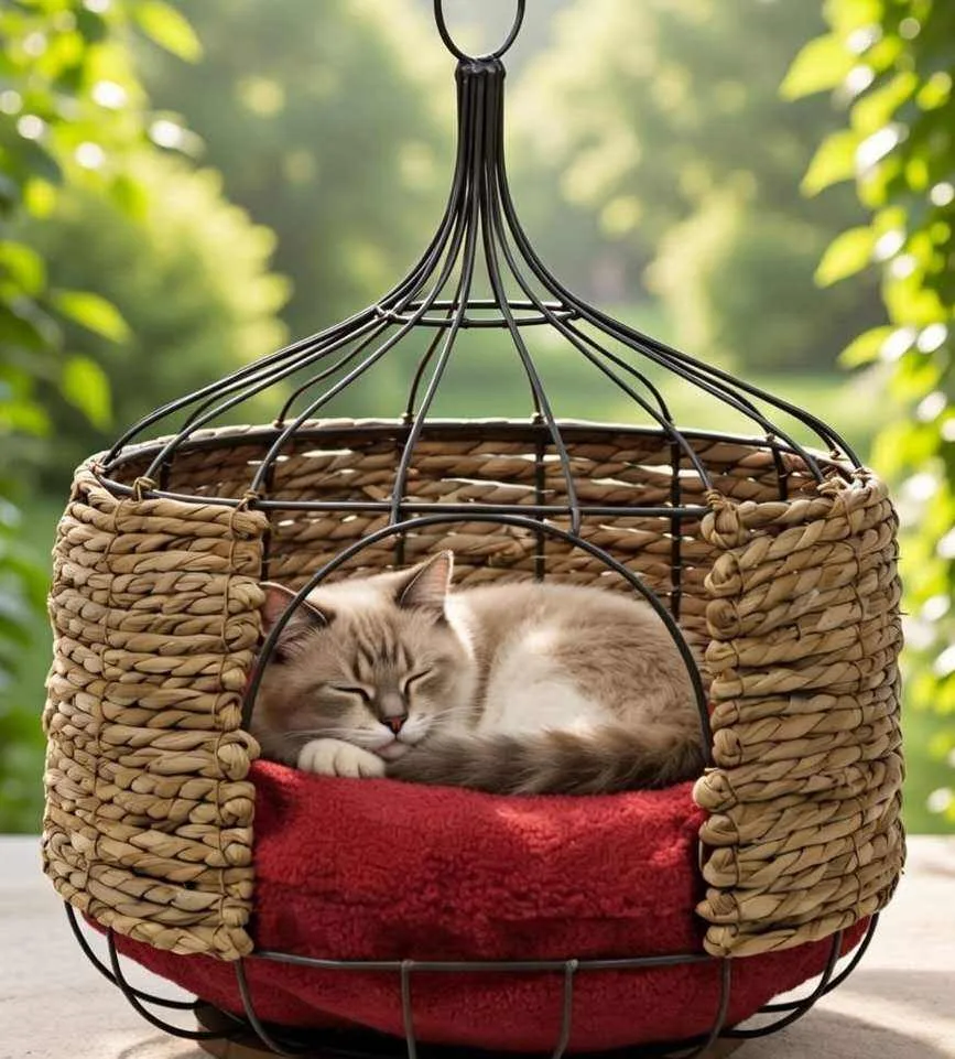 Bohemian Hanging Woven Cat Bed gallery image 2