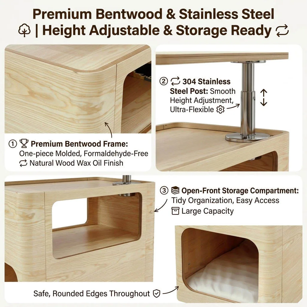 Luxury Wooden Cat House Side Table gallery image 1