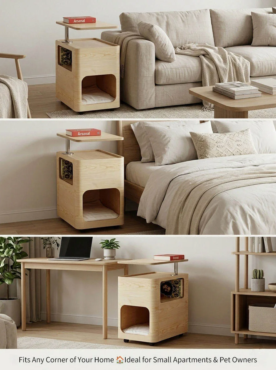 Luxury Wooden Cat House Side Table gallery image 3