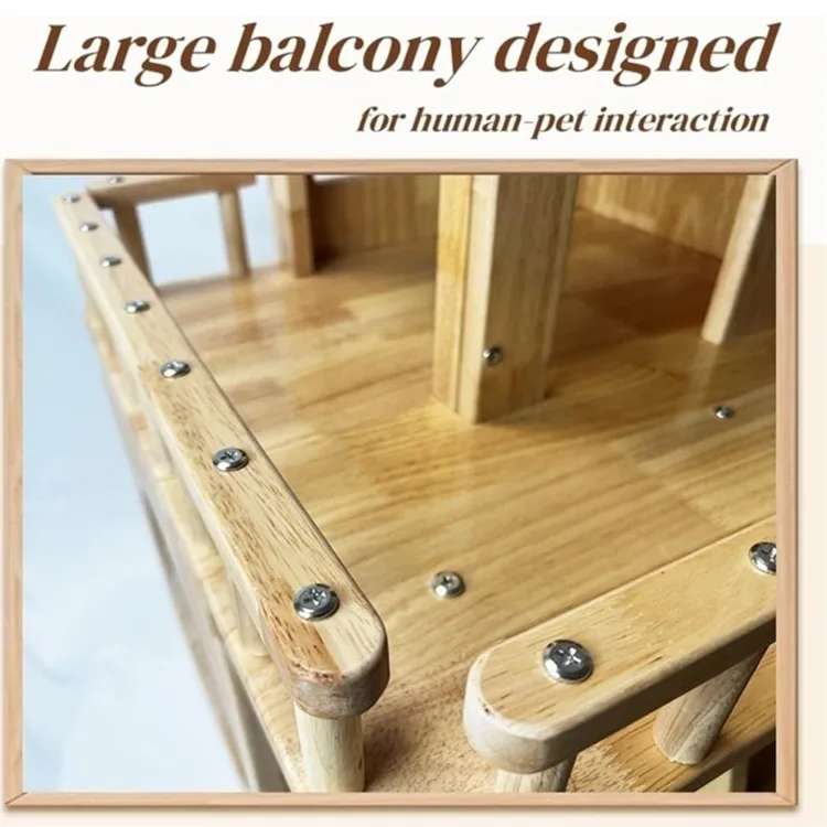 Modern Wooden Cat Castle with Scratching Post gallery image 1