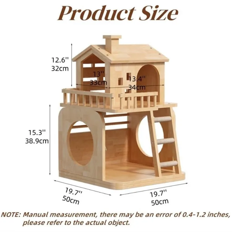 Modern Wooden Cat Castle with Scratching Post gallery image 3