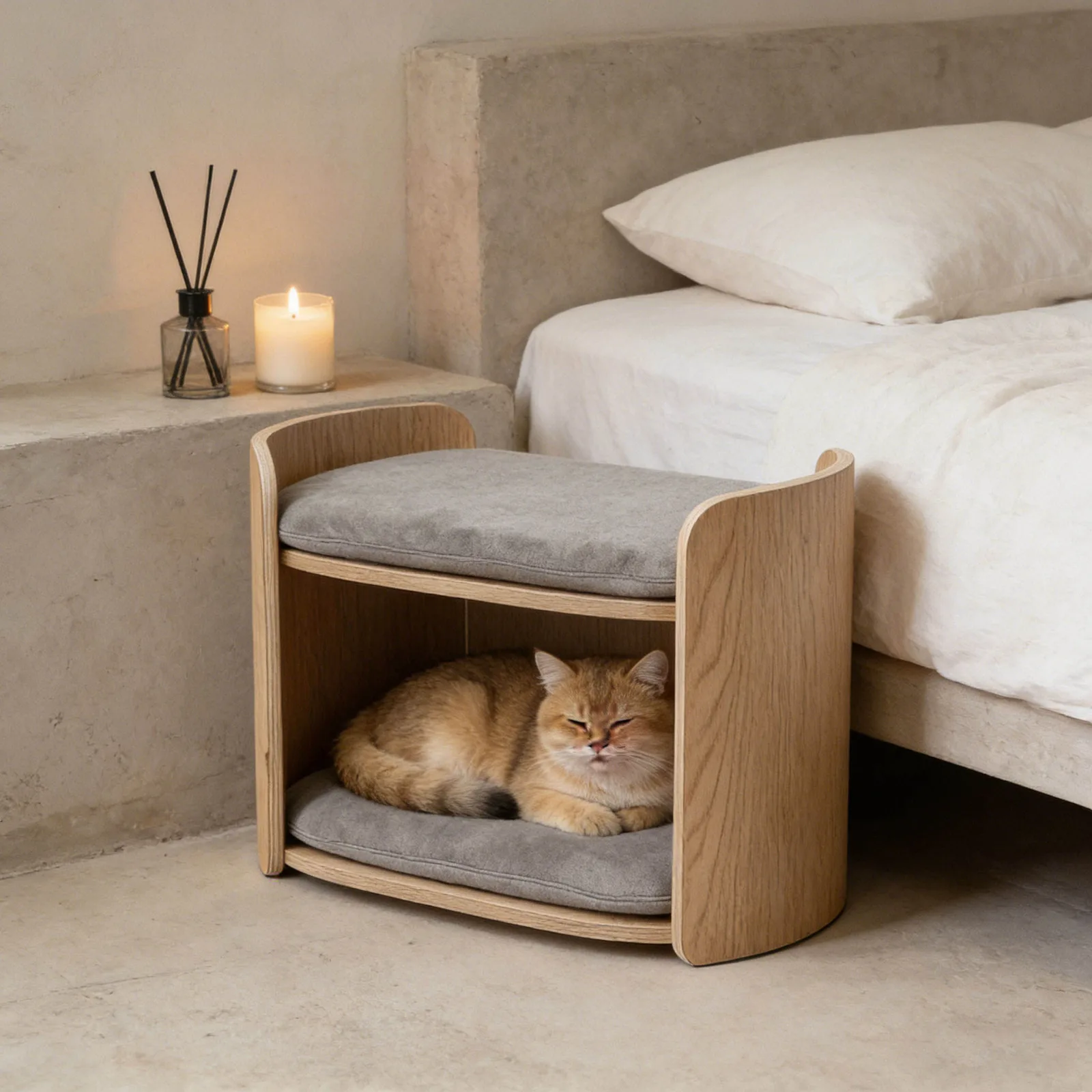 Premium Double-Layer Wooden Cat Sofa product view 2
