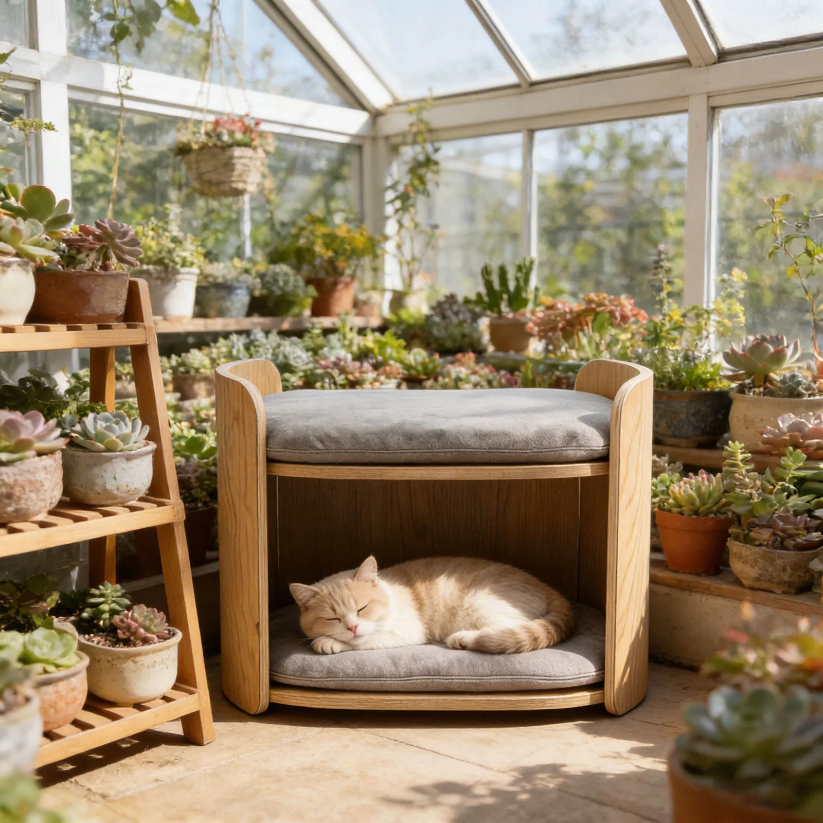 Premium Double-Layer Wooden Cat Sofa product view 5