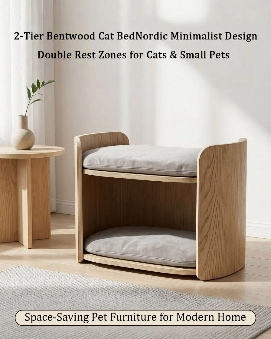 Premium Double-Layer Wooden Cat Sofa product view 6
