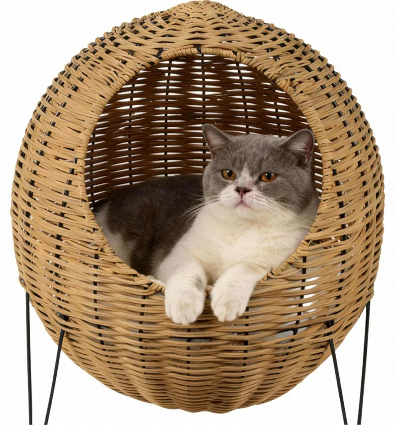 Rattan Cat House with Elevated Tripod Base gallery image 2