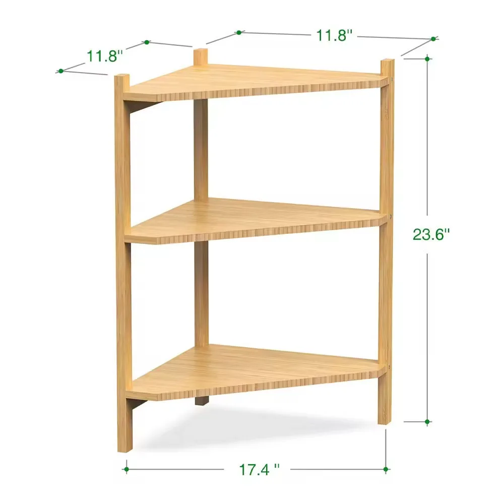 3-Tier Corner Bamboo Shower Caddy gallery image 3