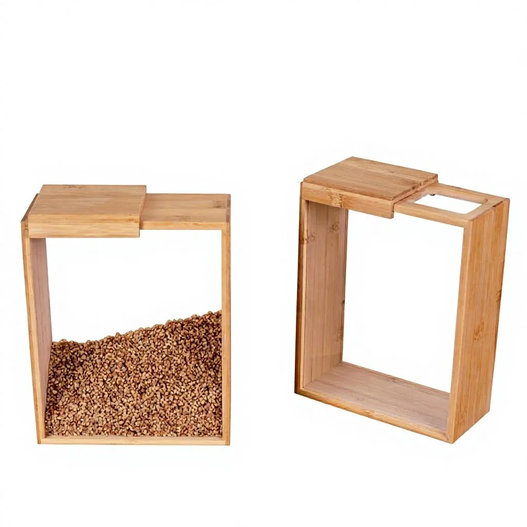 Foldable Bamboo Rice Storage Dispenser wholesale product
