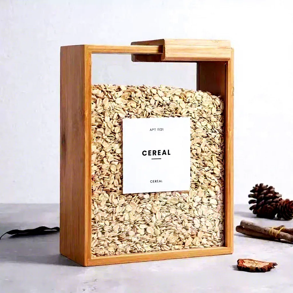 Foldable Bamboo Rice Storage Dispenser product view 4