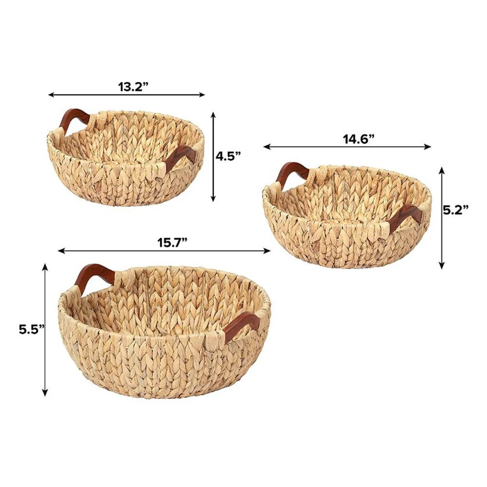 Food-Grade Wicker Storage Basket with Wood Handle gallery image 4
