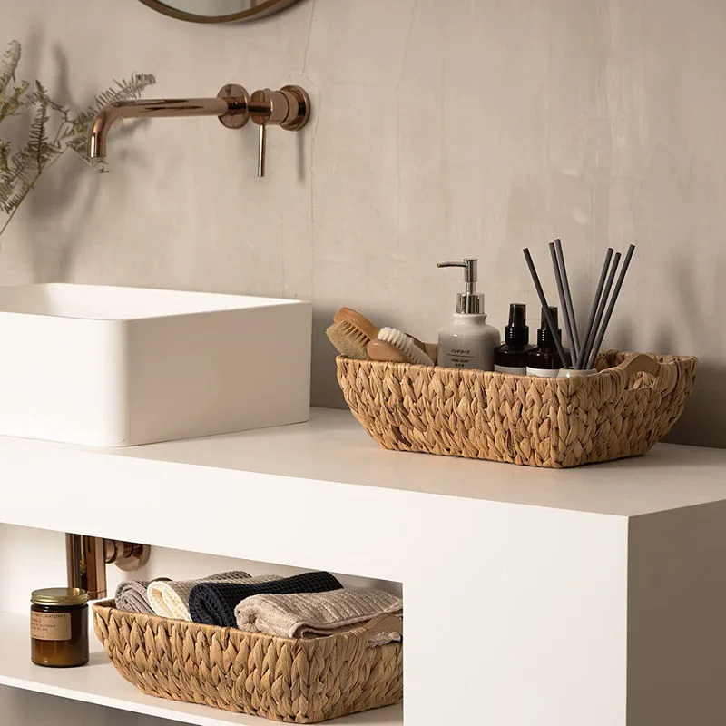 Large Handwoven Grass Storage Basket with Handle gallery image 3