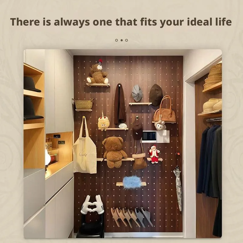 Mid-Century Wall Pegboard Shelf gallery image 2