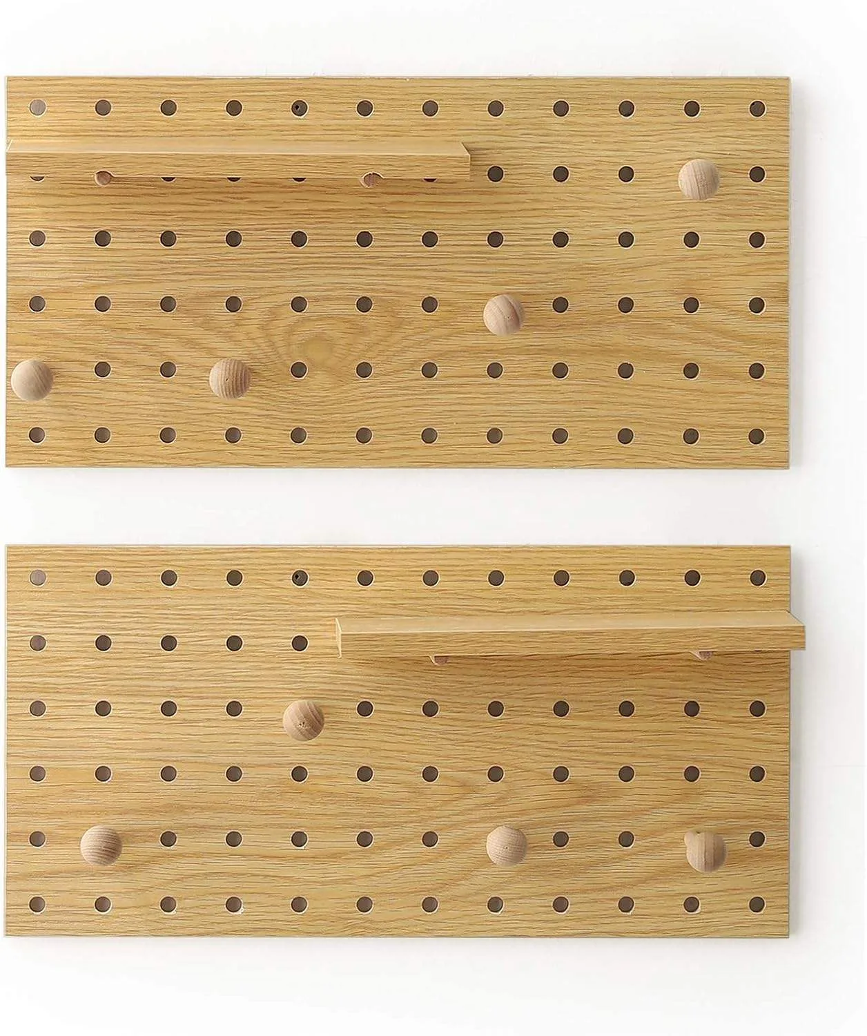 Modular Pegboard Display Hook Rack (Oak) product view 3