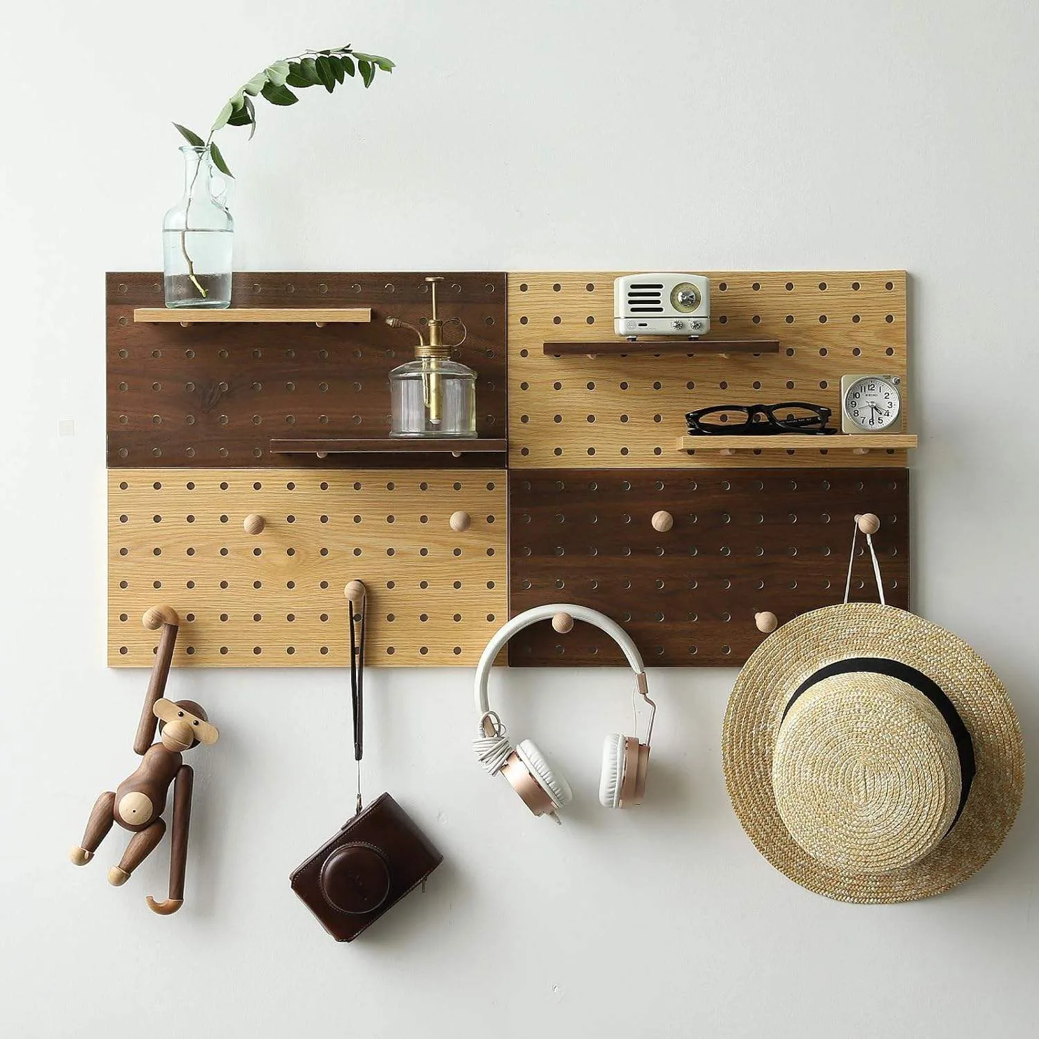 Modular Pegboard Display Hook Rack (Oak) product view 4