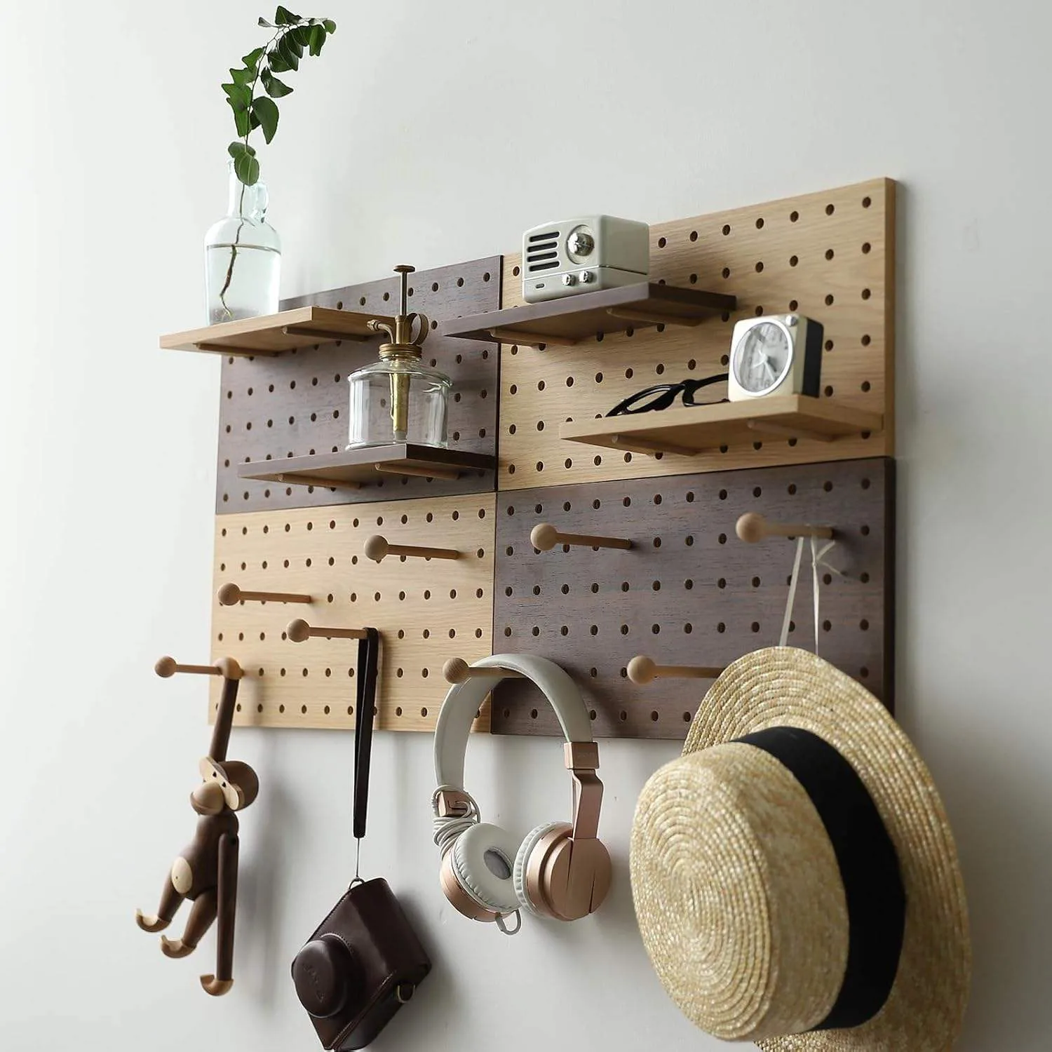 Modular Pegboard Display Hook Rack (Oak) product view 6