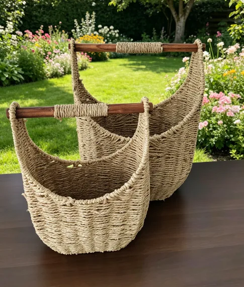 Seagrass Wall Hanging Basket with Removable Handle gallery image 3