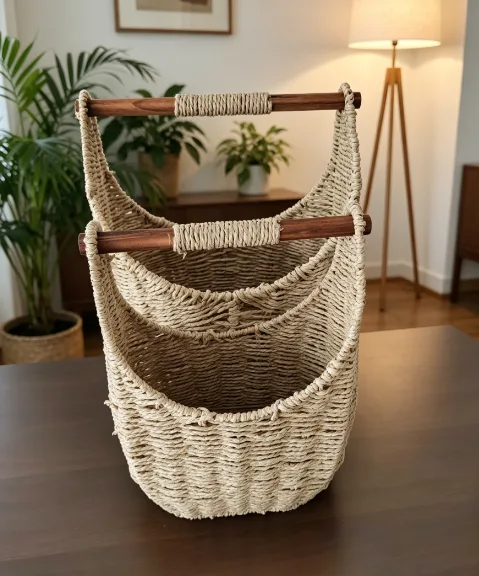 Seagrass Wall Hanging Basket with Removable Handle gallery image 6
