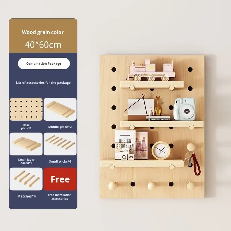 Solid Wood Pegboard Display Shelf gallery image 6