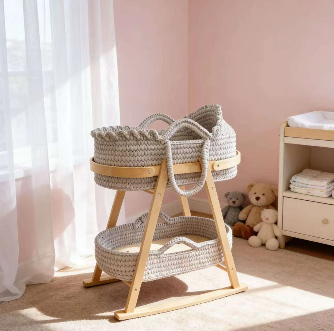 Woven Cotton Baby Diaper Basket product view 5