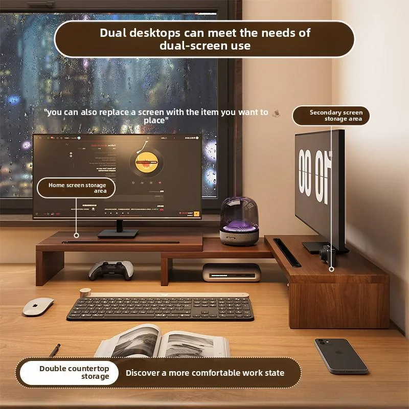 Adjustable Dual-Monitor Corner Desk wholesale product