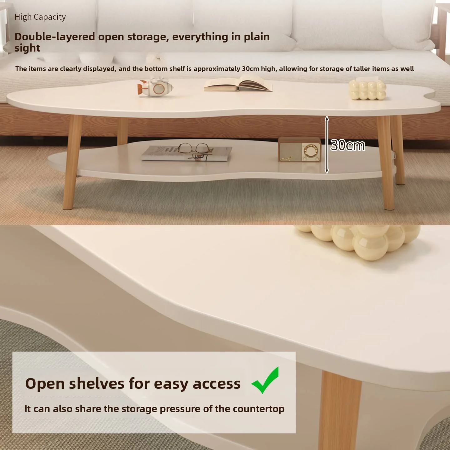 Nordic Wooden Coffee Table for Small Spaces gallery image 2