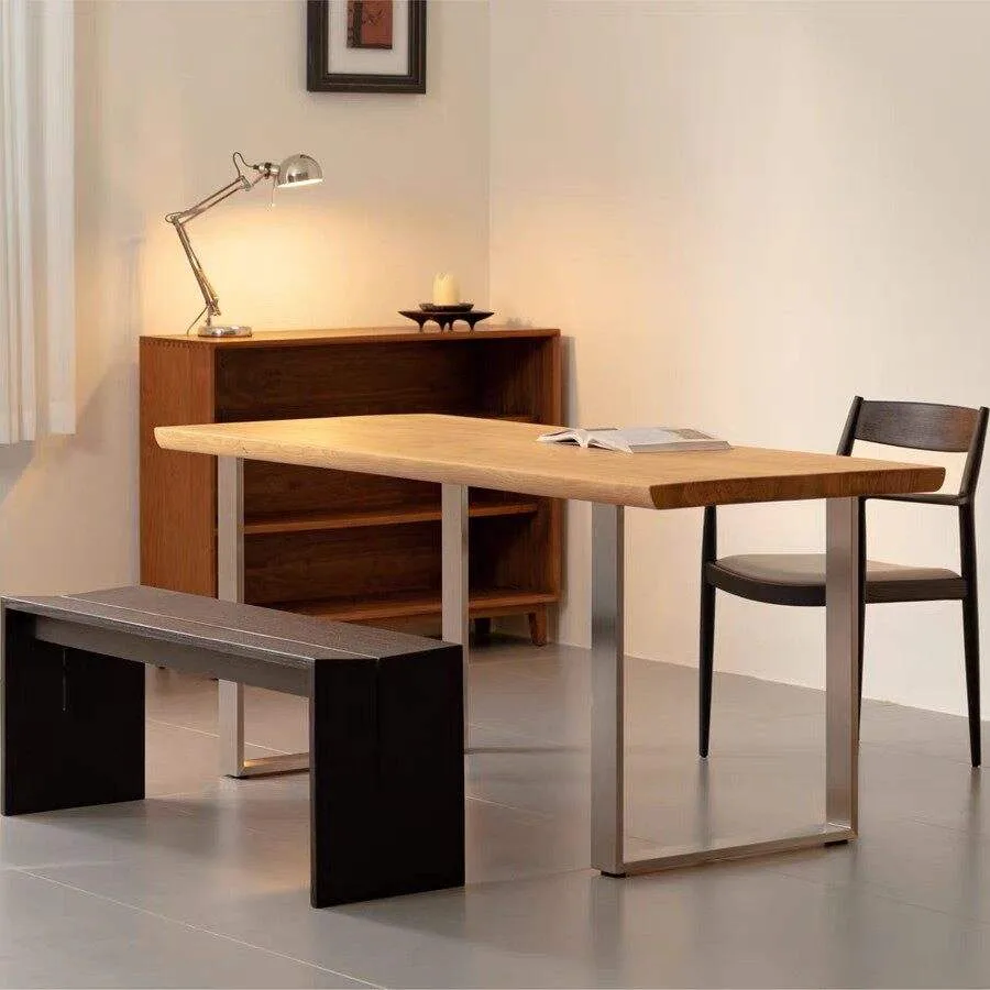 Solid Wood Study & Gaming Desk with Steel Frame product view 5